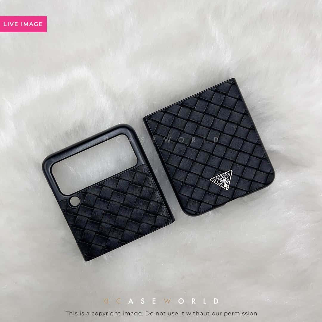 PD Woven Leather Pattern Premium Case Galaxy Flip 3