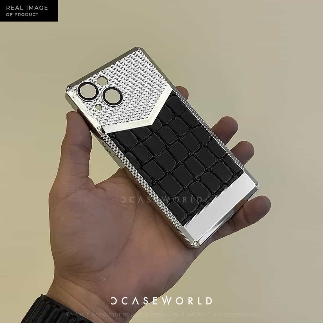 Premium Concept Croco Leather Pattern with Lens Glass Case
