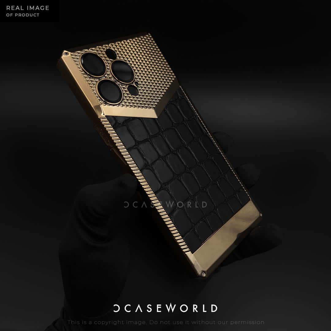 Premium Concept Croco Leather Pattern with Lens Glass Case