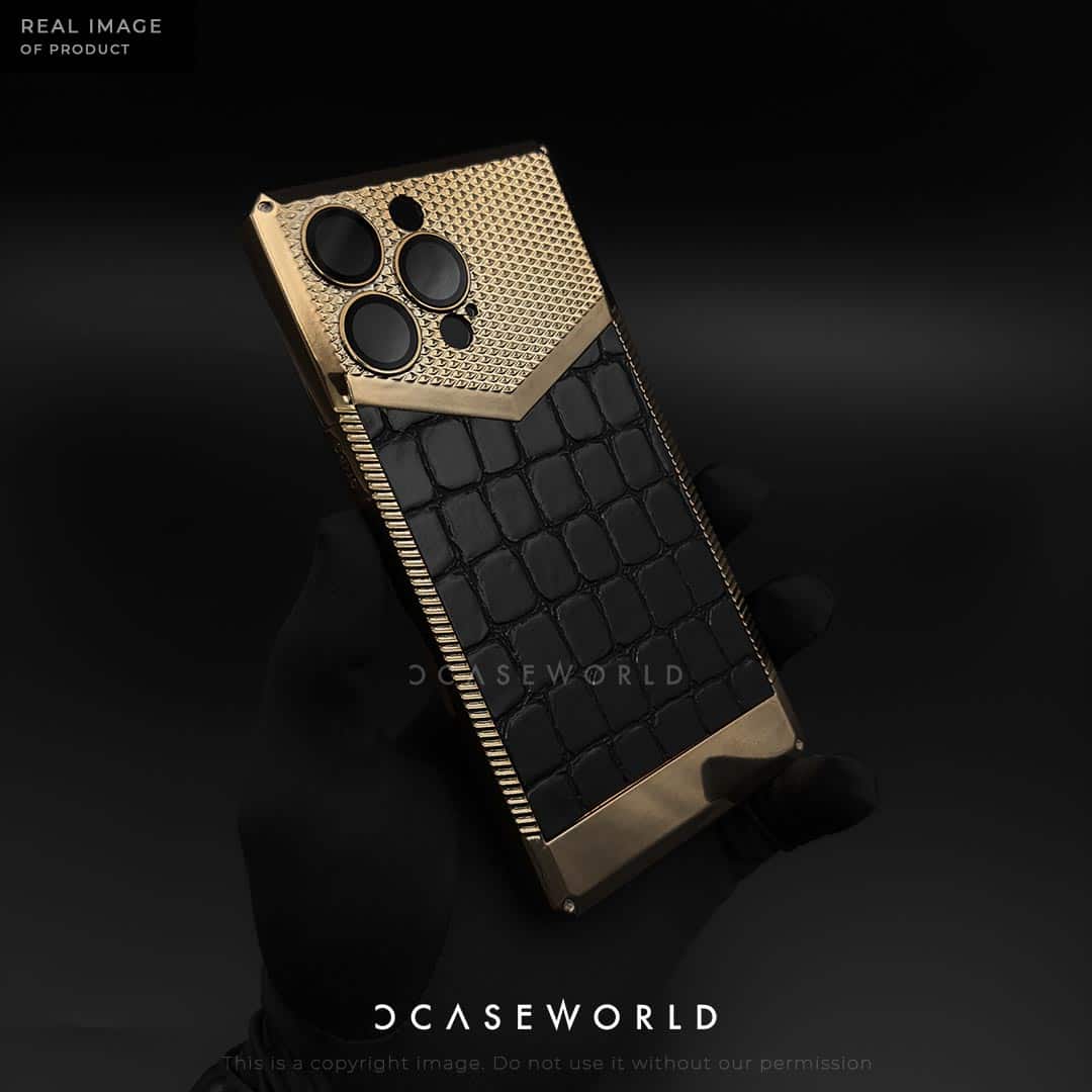 Premium Concept Croco Leather Pattern with Lens Glass Case