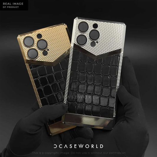 Premium Concept Croco Leather Pattern with Lens Glass Case