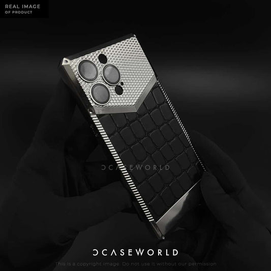 Premium Concept Croco Leather Pattern with Lens Glass Case