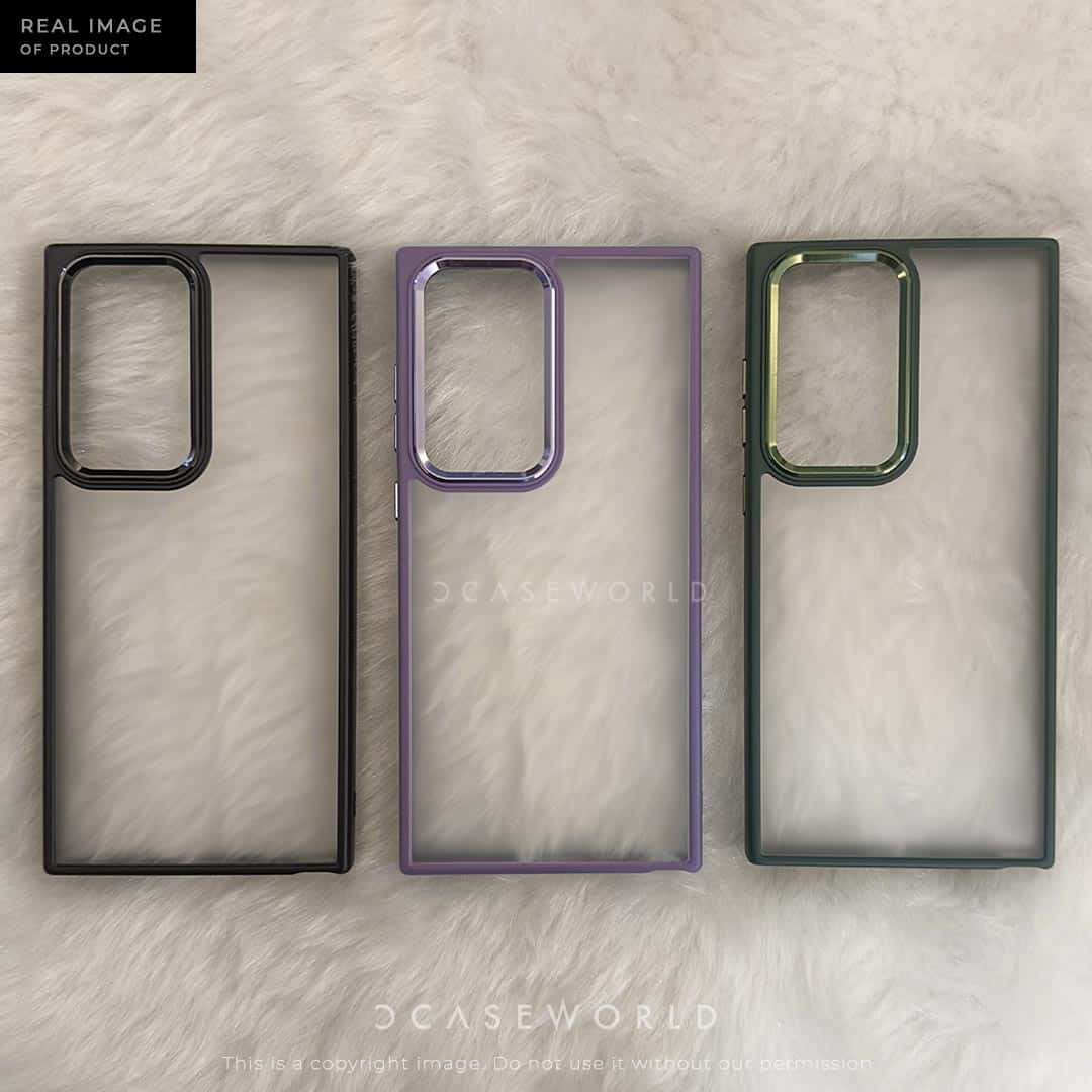 Premium Frosted Back With Metal Chrome Camera Ring