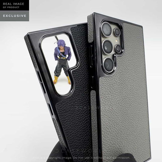 Premium Grainy Leather Electroplating Case – S24 Ultra