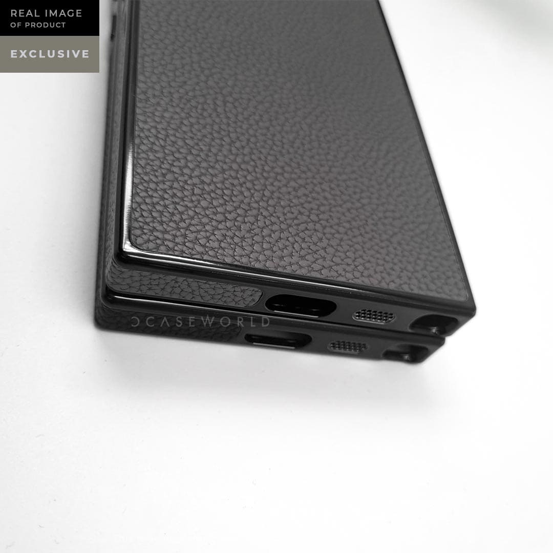 Premium Grainy Leather Electroplating Case – S24 Ultra