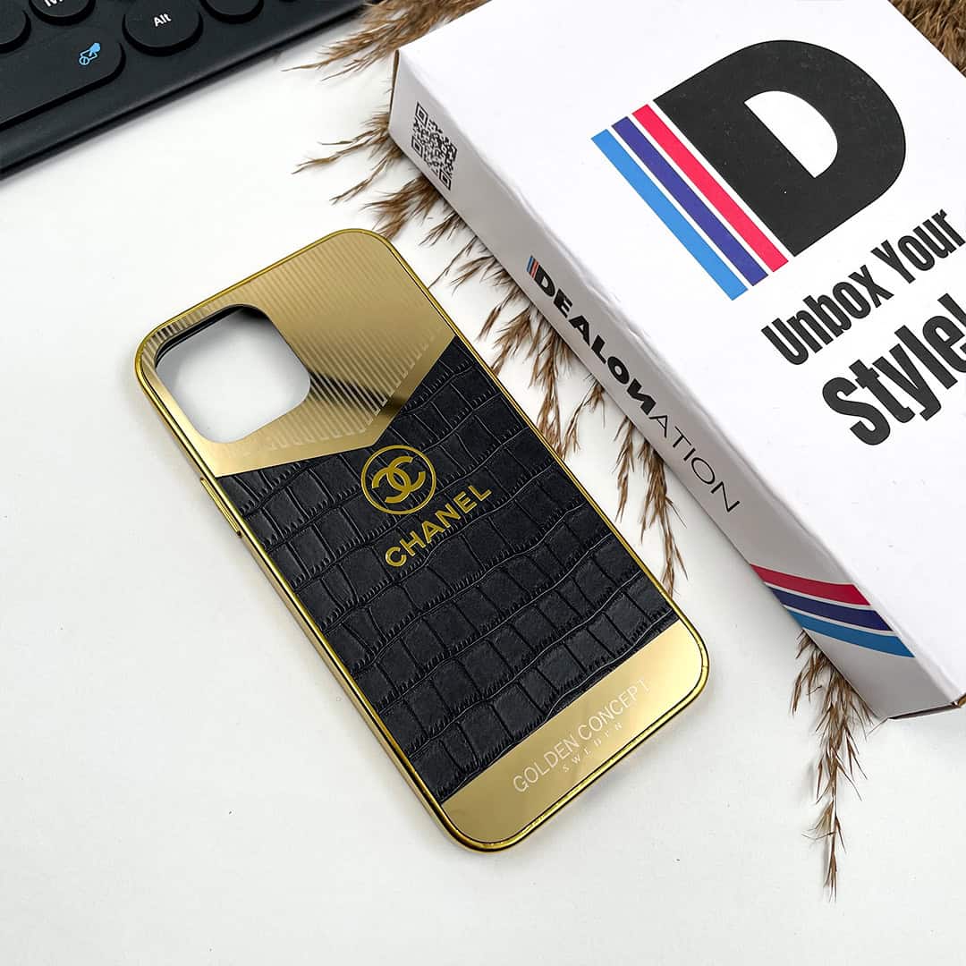 Premium Luxury Gold Plating with Leather Anti Skid Case