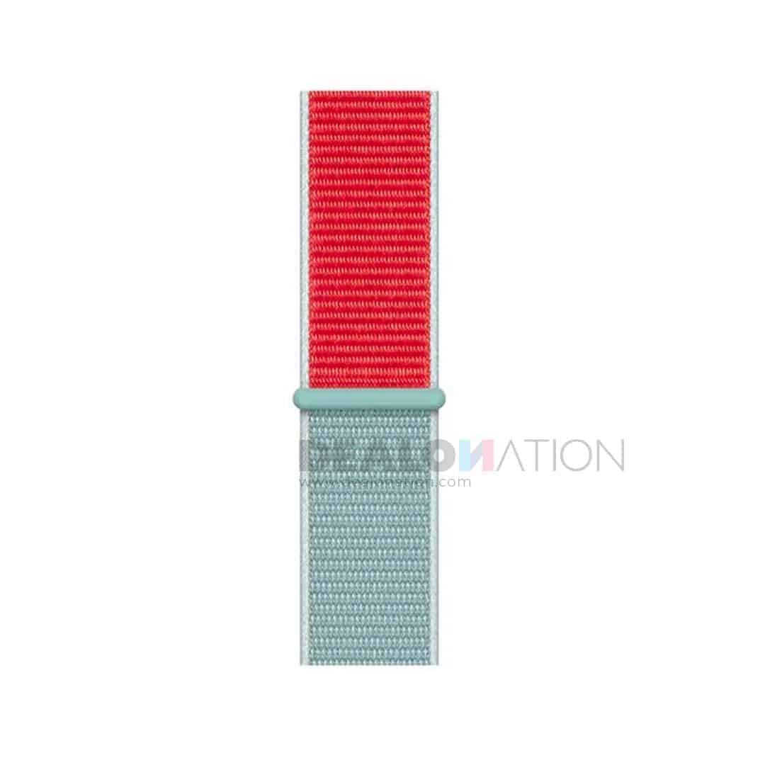 Red-Grey Dual Color Nylon Apple Watch Band (42-44MM)