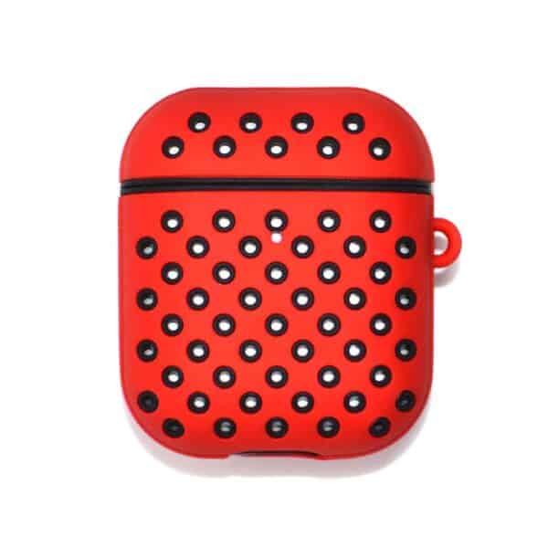 Sporty Dotted Silicone AirPods Case - FRRI Red