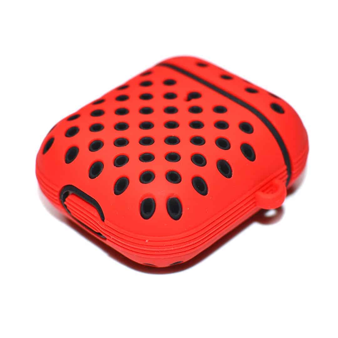 Sporty Dotted Silicone AirPods Case - FRRI Red