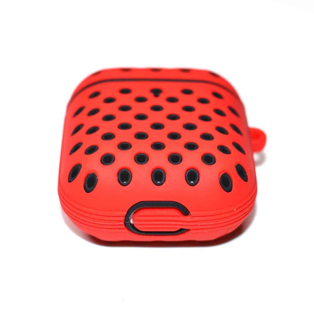 Sporty Dotted Silicone AirPods Case - FRRI Red