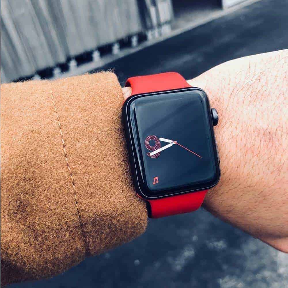 Red Silicone Sports Apple Watch Band