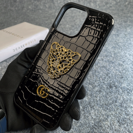 RoyalTiger Diamond Studded Croco Patent Case