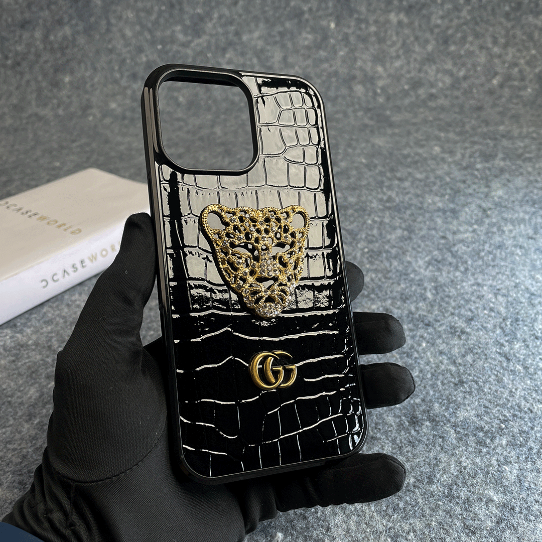 RoyalTiger Diamond Studded Croco Patent Case