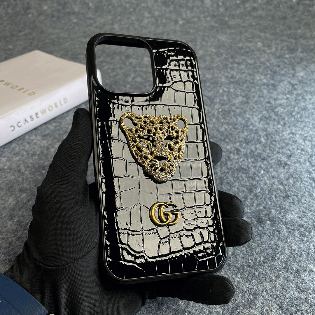 RoyalTiger Diamond Studded Croco Patent Case