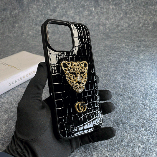 RoyalTiger Diamond Studded Croco Patent Case