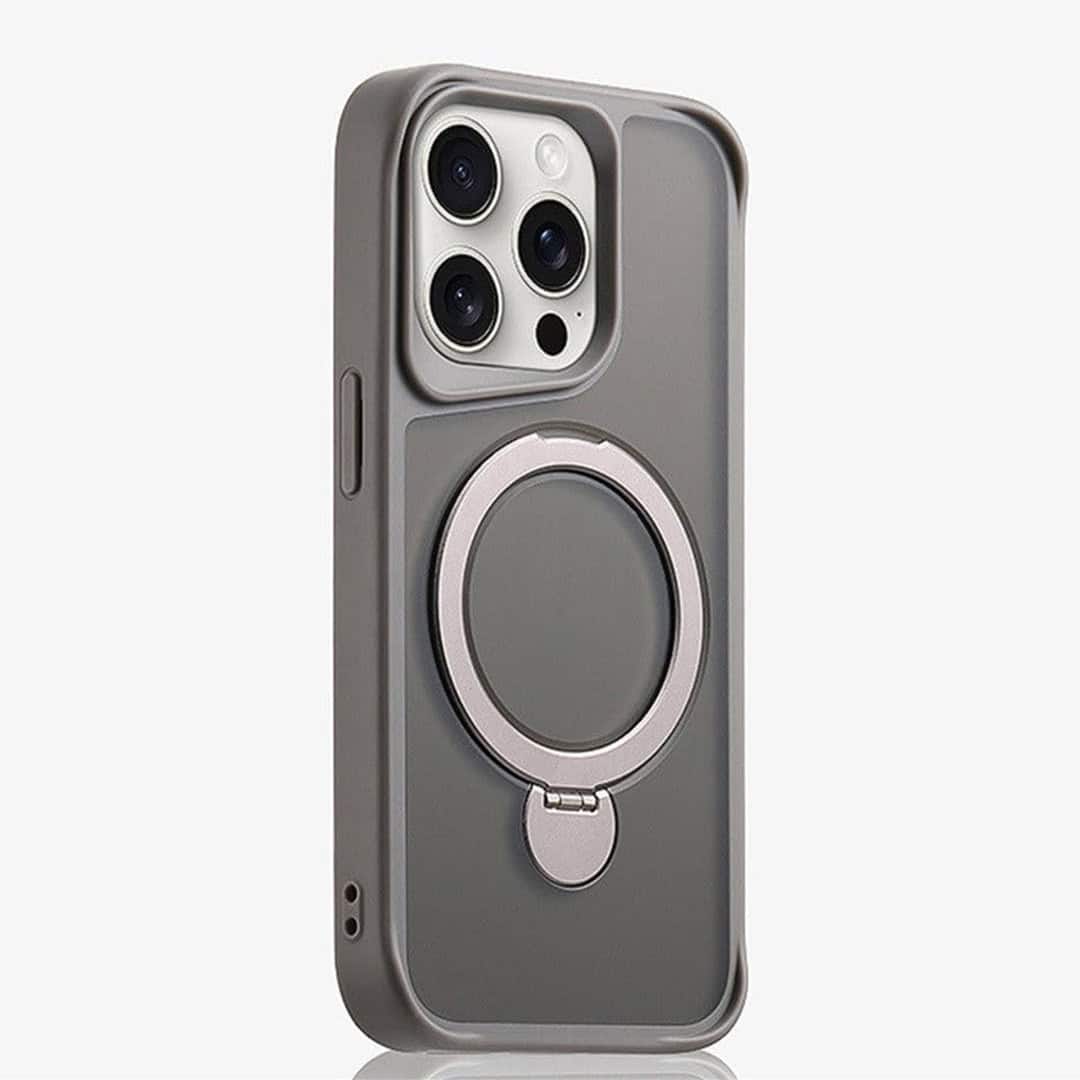 Shock-proof MagSafe Acrylic Guard Case with Pull-Out Ring Stand