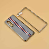 Leather Back with Silver Chrome Case for Z Fold 3
