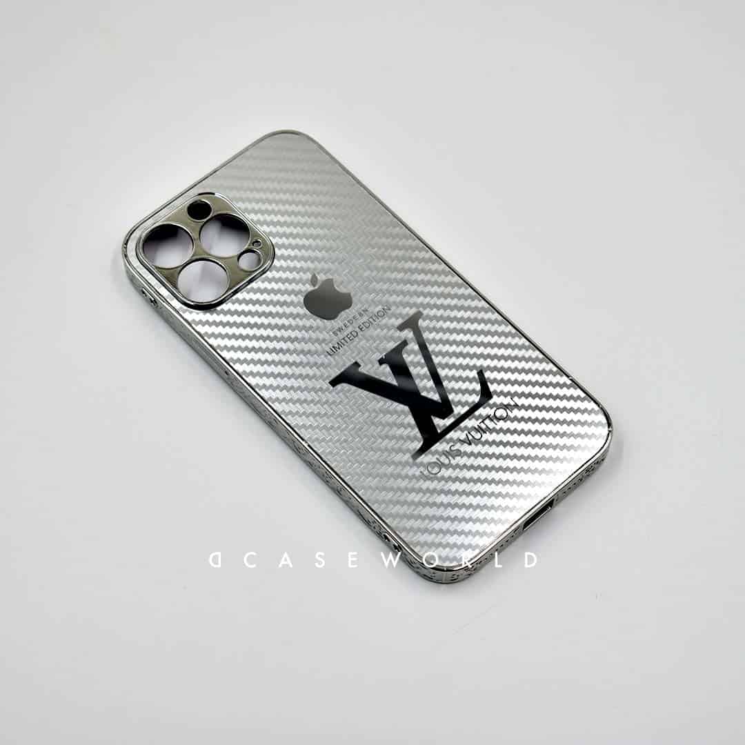 Silver/Gold Carbon Fiber Case with Engraved Sides