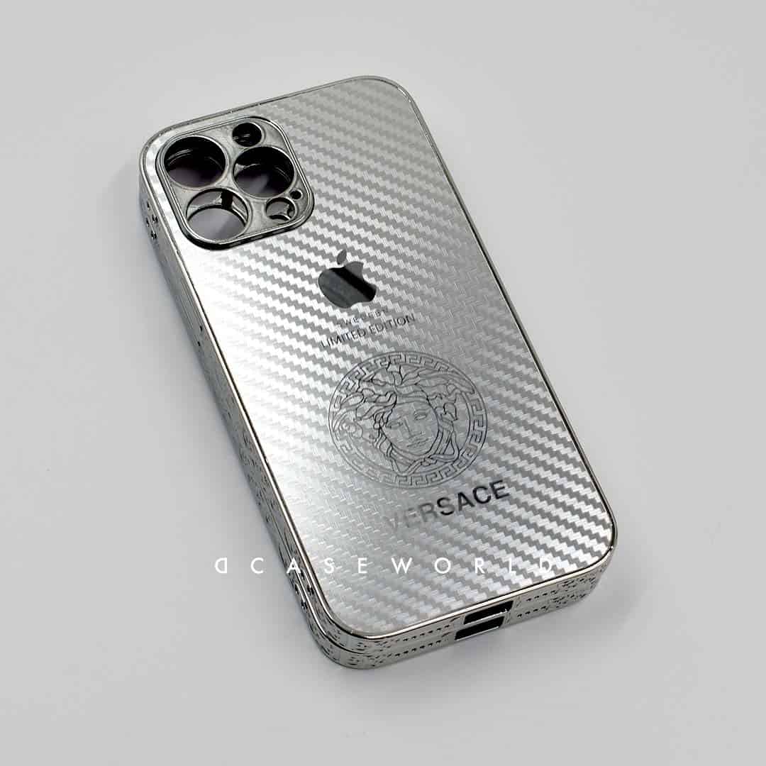 Silver/Gold Carbon Fiber Case with Engraved Sides