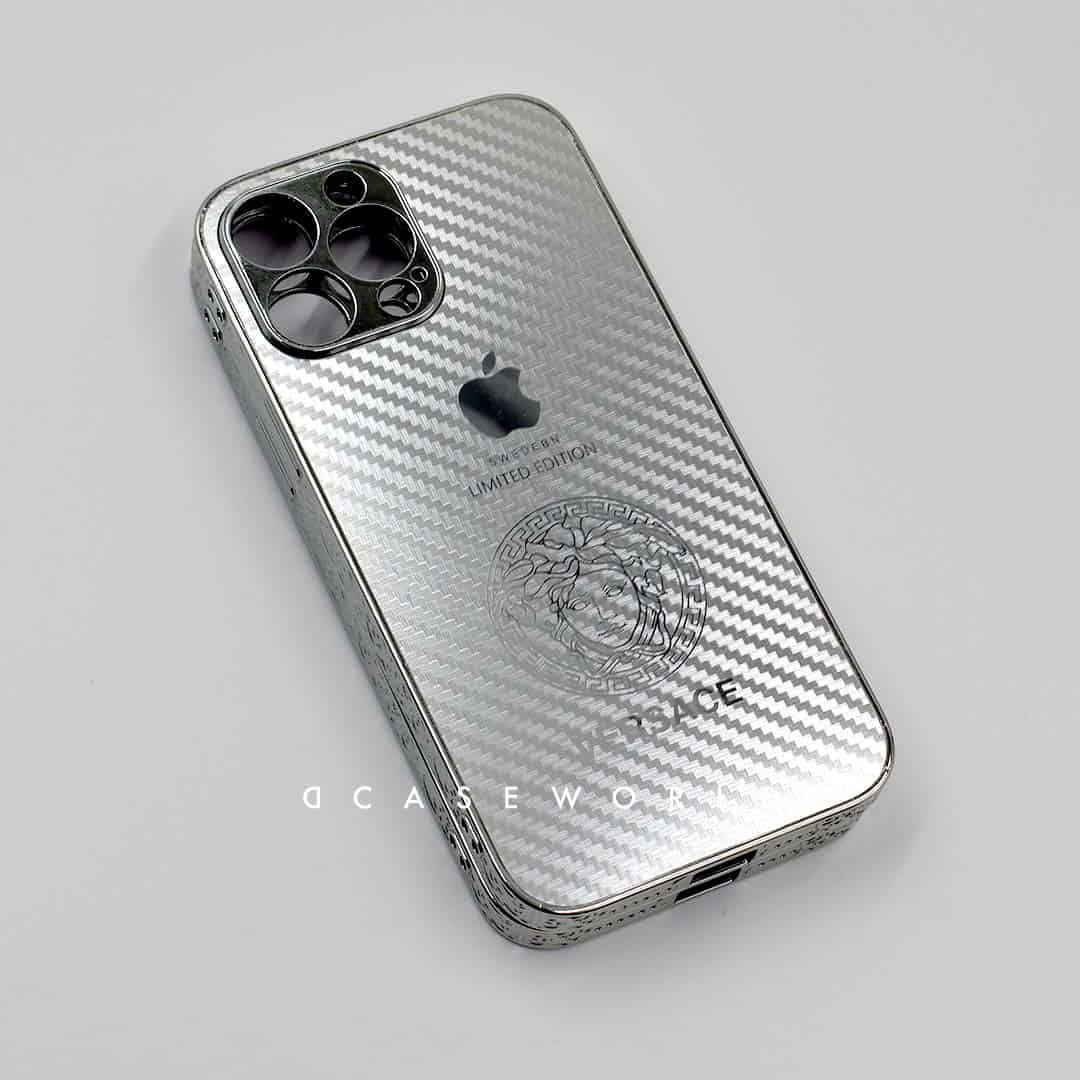 Silver/Gold Carbon Fiber Case with Engraved Sides