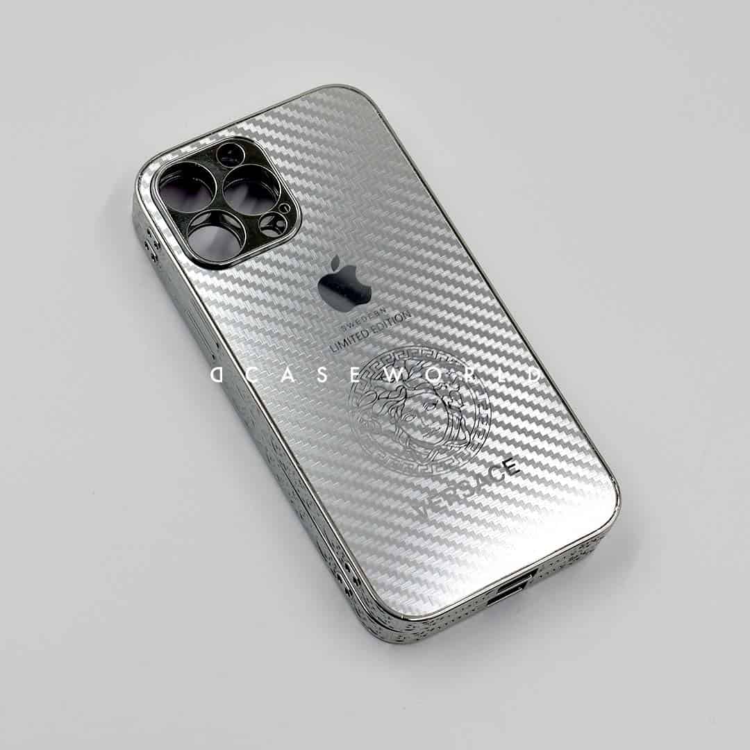 Silver/Gold Carbon Fiber Case with Engraved Sides
