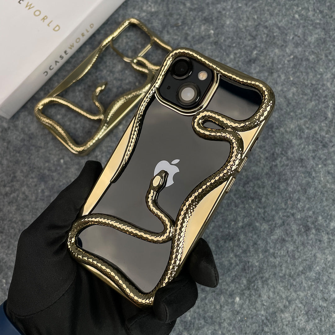 Luxury Golden Snake Hollow TPU Case