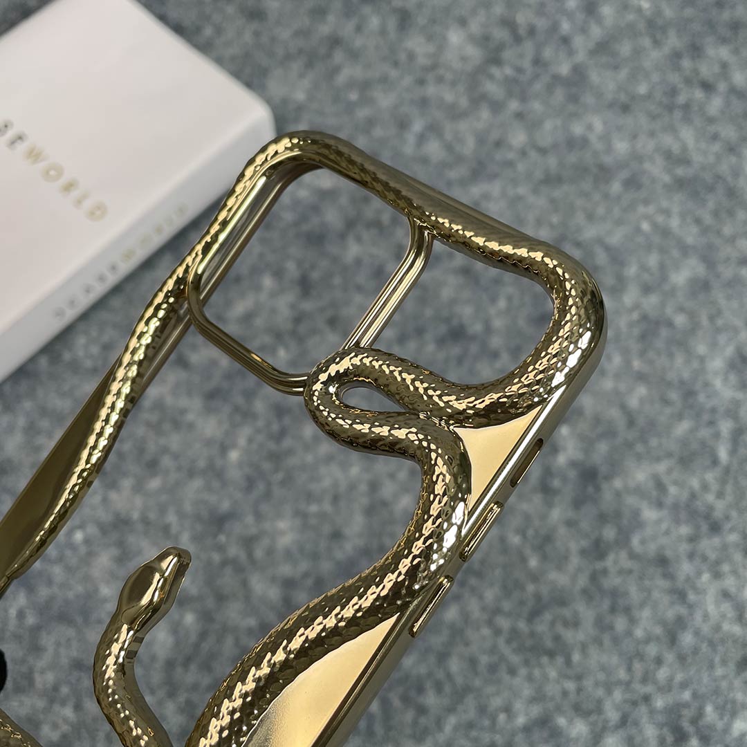 Luxury Golden Snake Hollow TPU Case