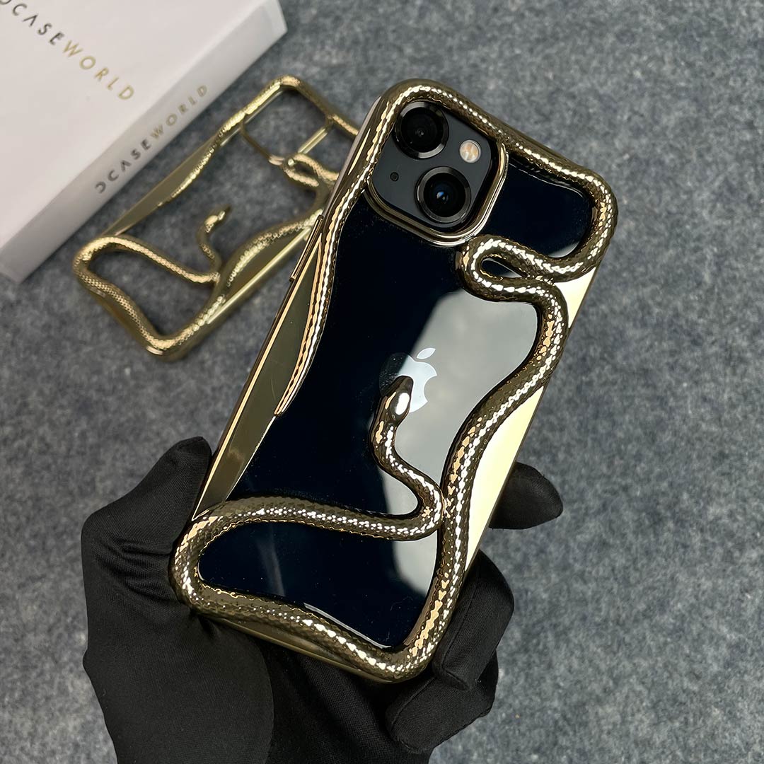 Luxury Golden Snake Hollow TPU Case