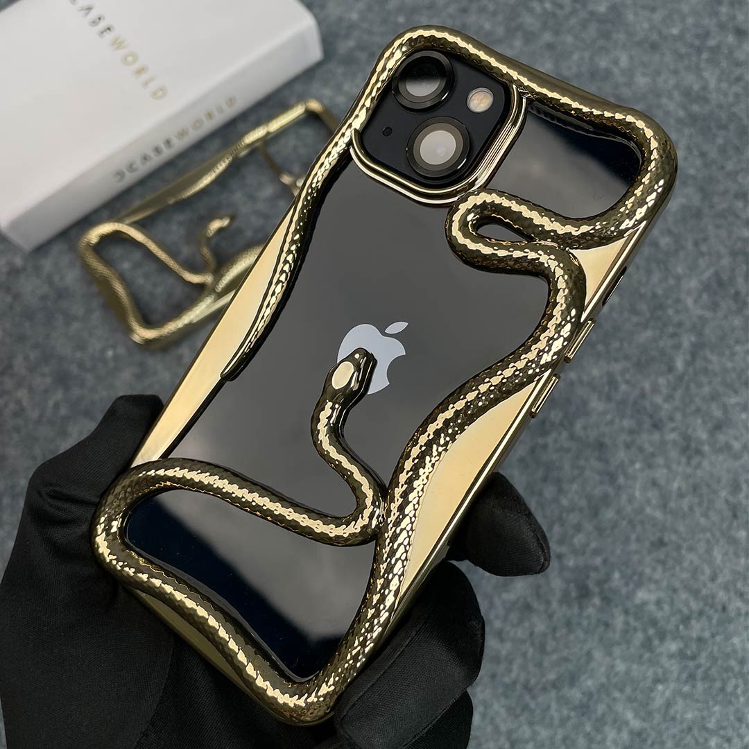 Luxury Golden Snake Hollow TPU Case