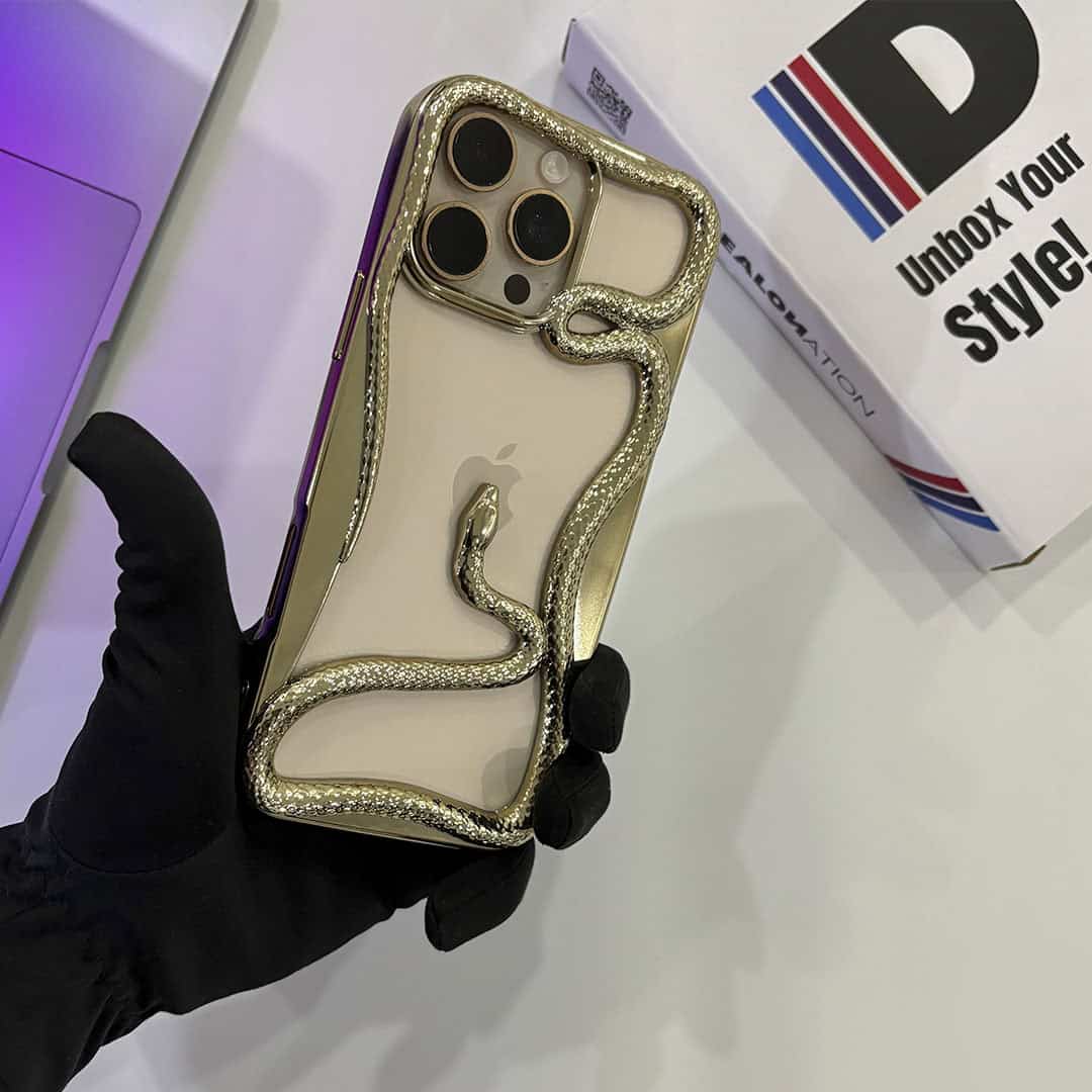Luxury Golden Snake Hollow TPU Case