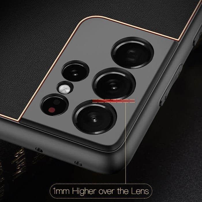 Premium Leather TPU Case with Camera Protection
