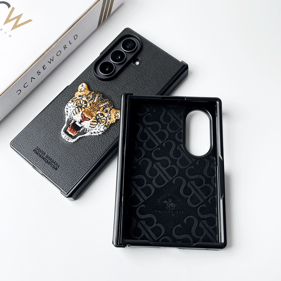 Santa Barbara – Roaring Tiger Embroidered Leather Case