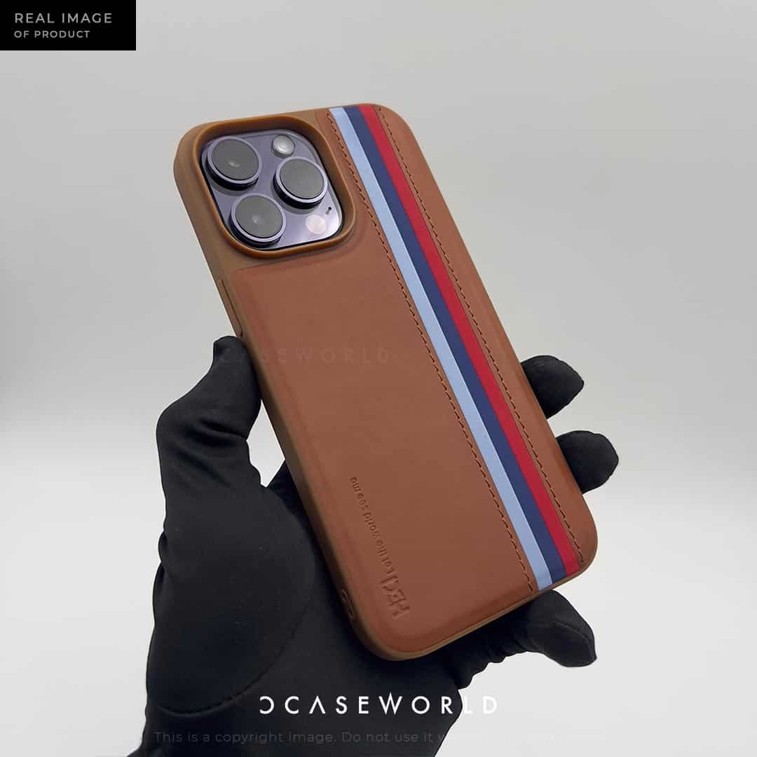 HBD Tri Stripes Premium Leather Case