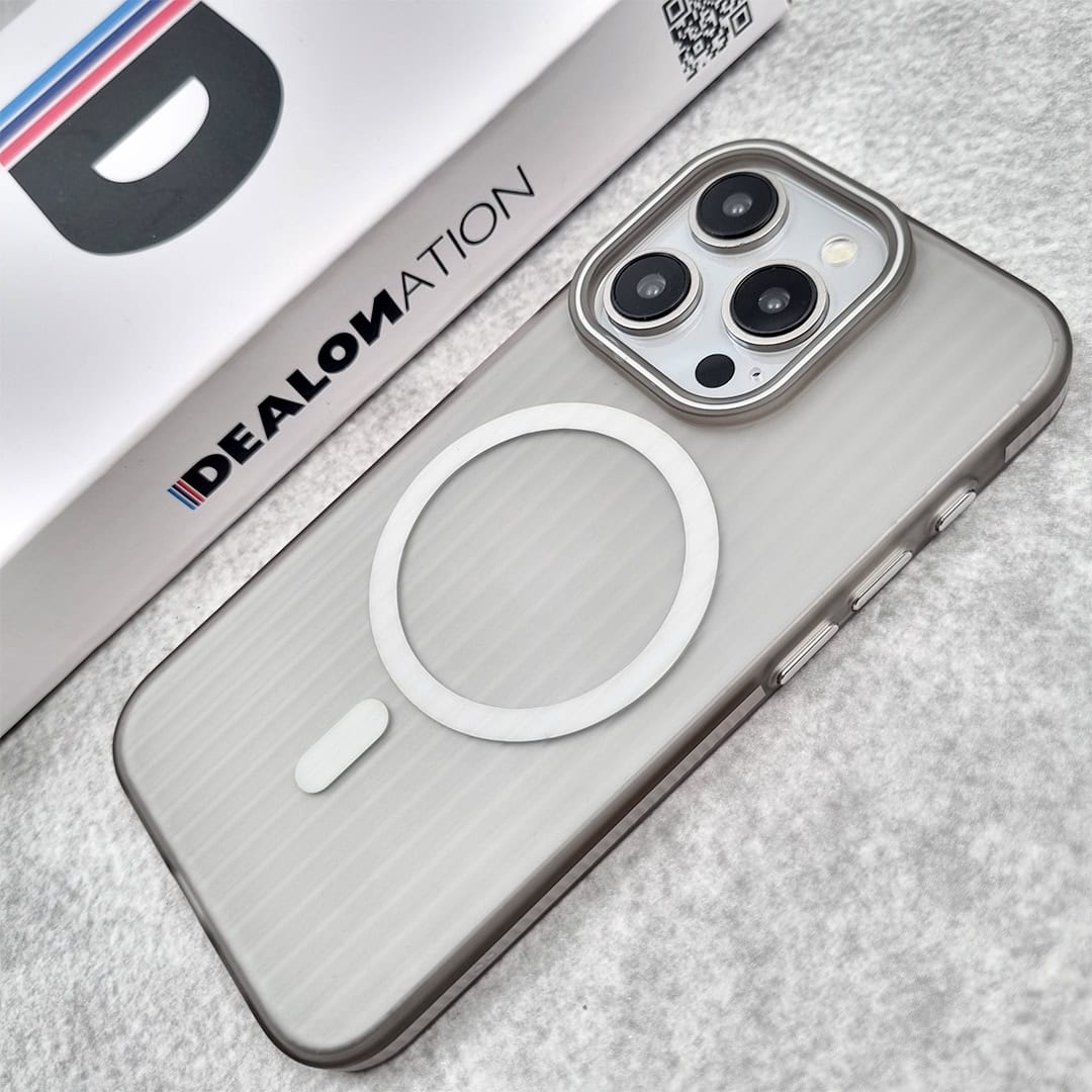 Corrugated Pattern Smokey Magnetic Wireless Charge Matte Case