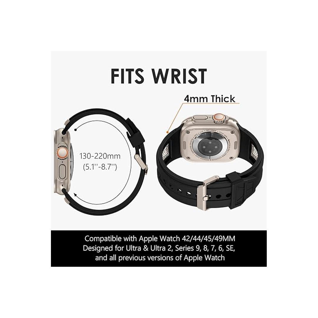 Premium AP Style with Titanium Mesh Silicone Strap (42/44/45/49mm)