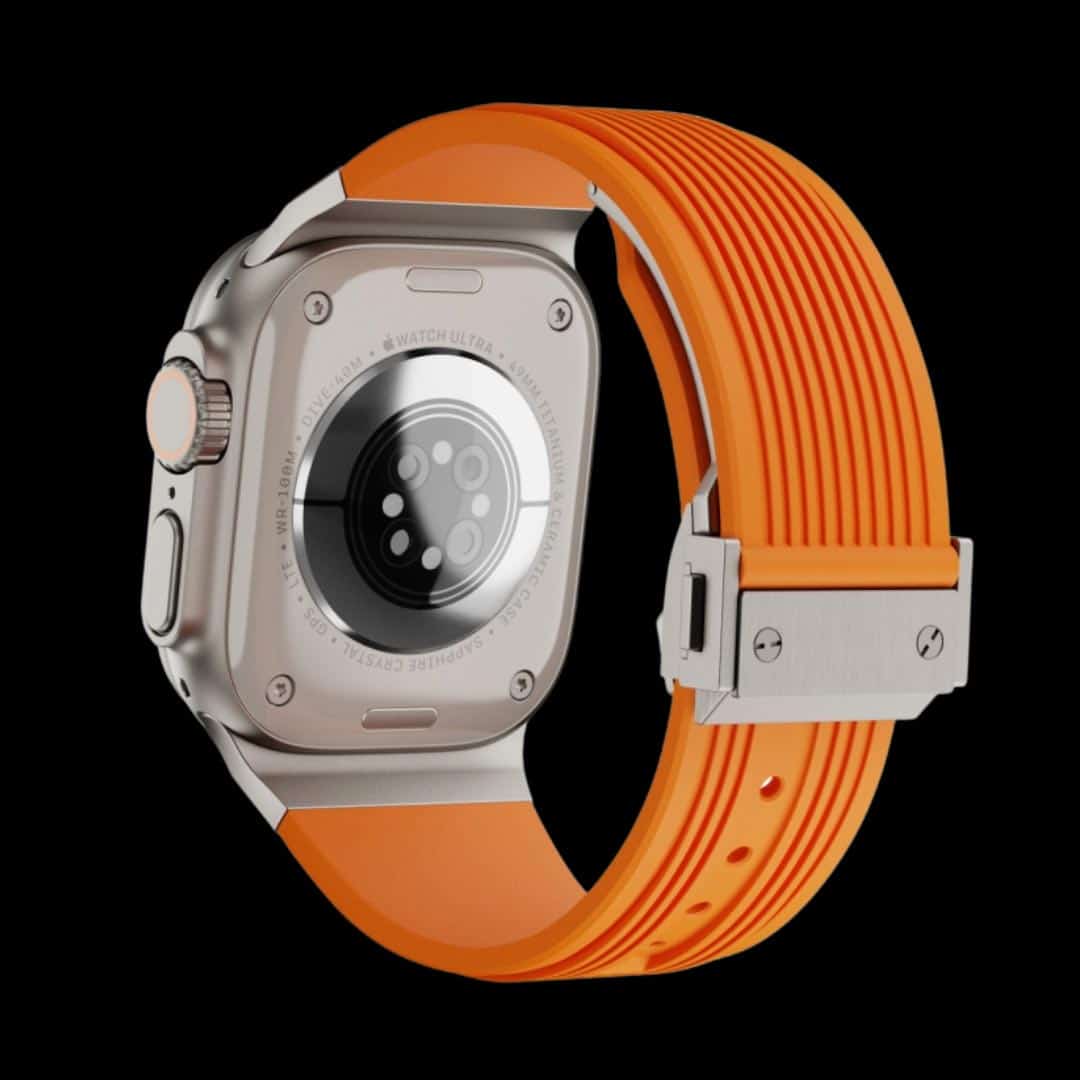 Hublot Style Premium Silicon Strap with Titanium Finish Buckle (42/44/45/49mm)