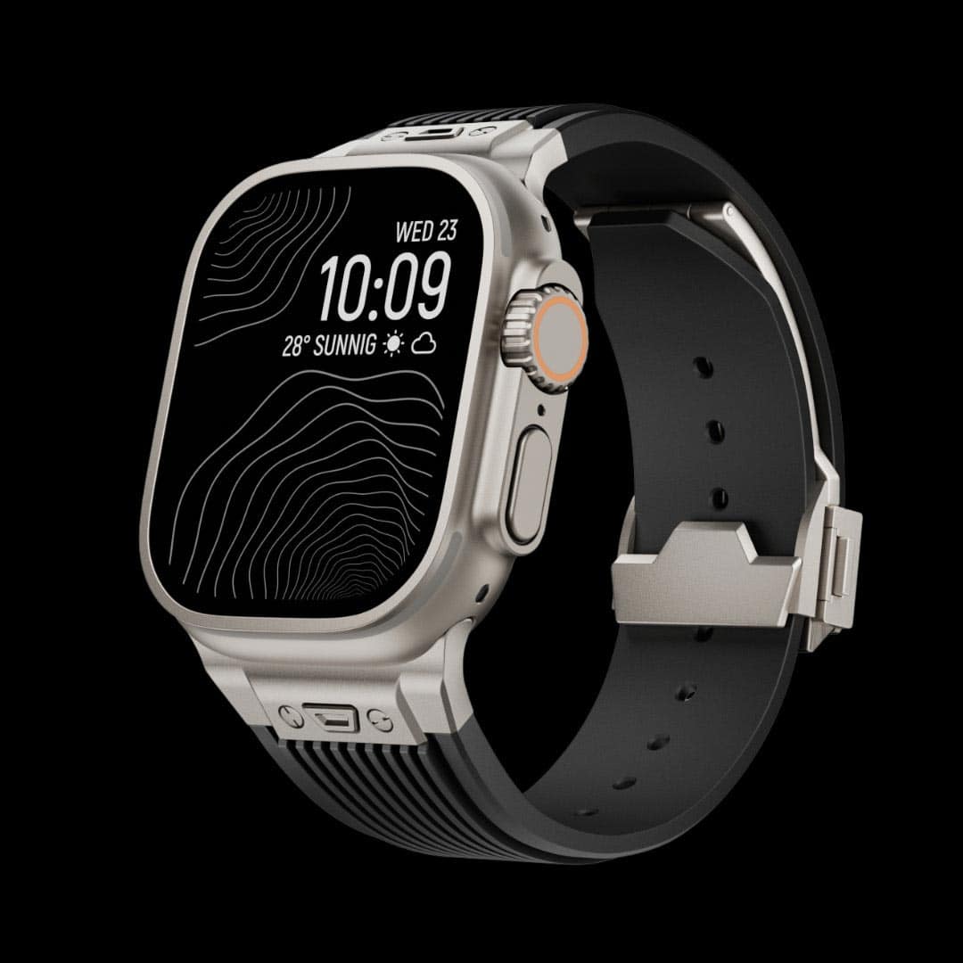 Hublot Style Premium Silicon Strap with Titanium Finish Buckle (42/44/45/49mm)