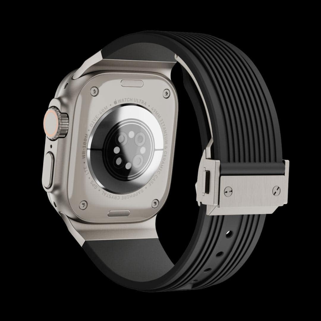 Hublot Style Premium Silicon Strap with Titanium Finish Buckle (42/44/45/49mm)