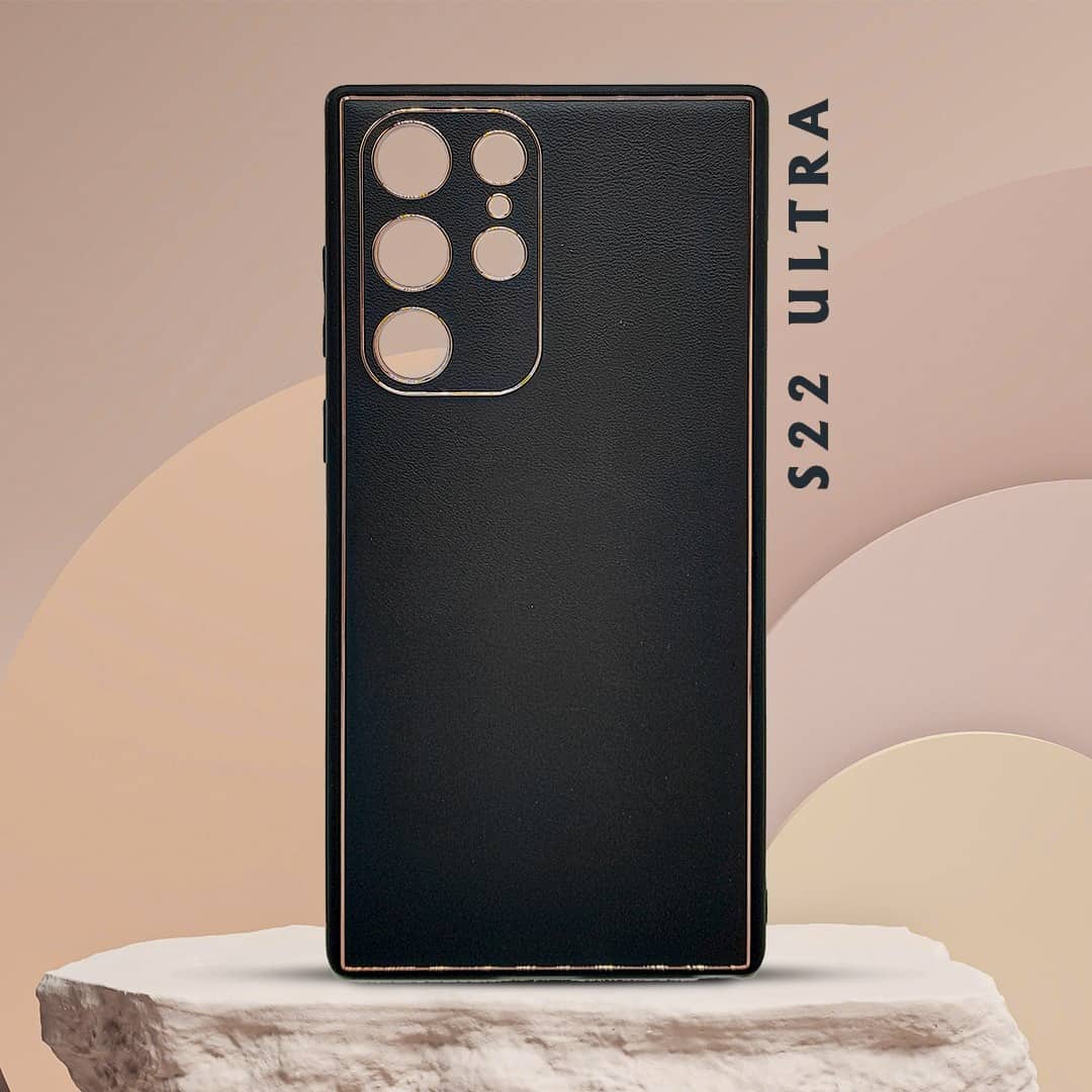 Electroplating Leather Case with Camera Protection for S22 Ultra