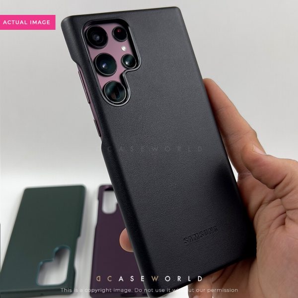 Premium Leather Logo Case for S22 Ultra