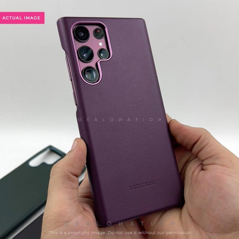 Premium Leather Logo Case for S22 Ultra