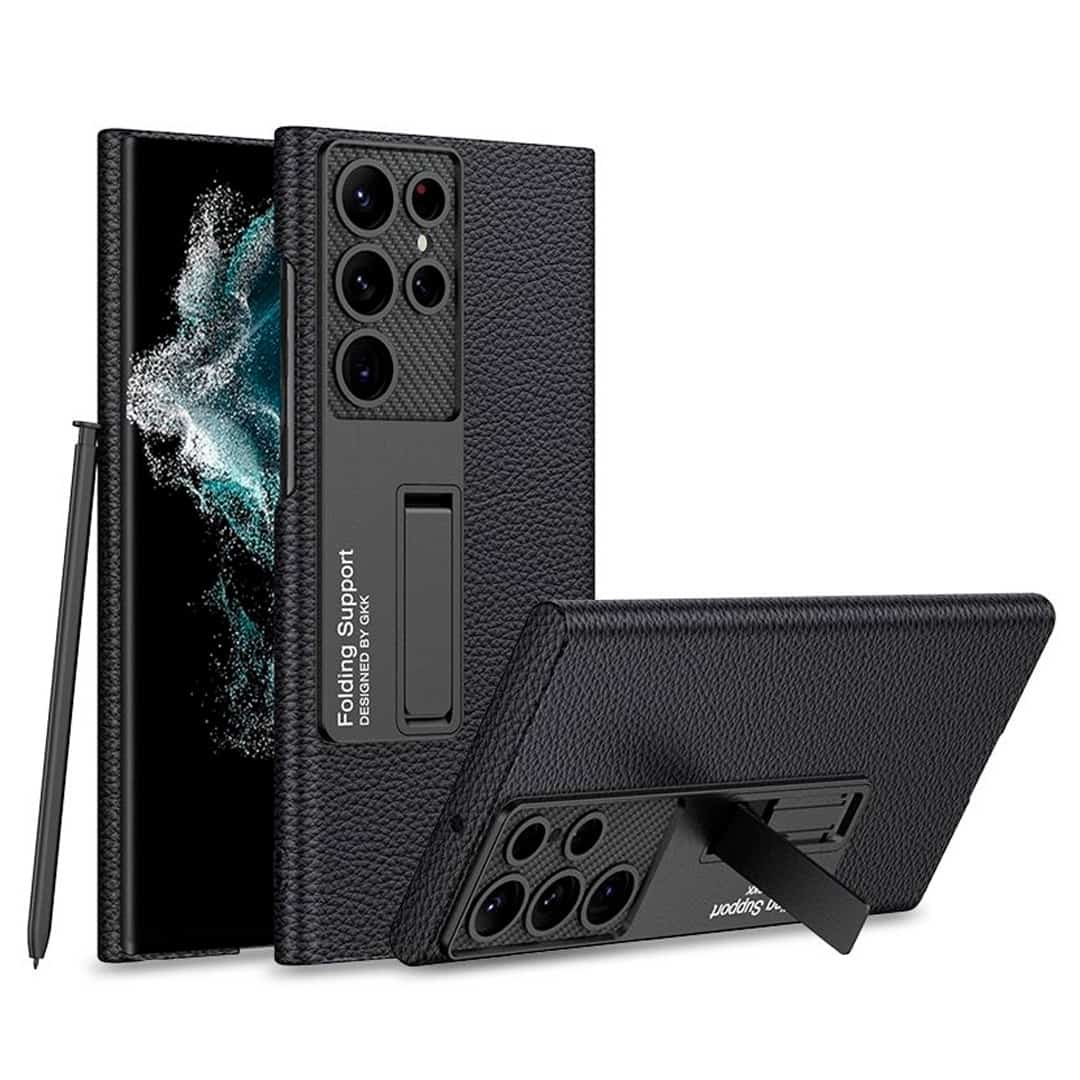 Folding Stand Leather Finish Case