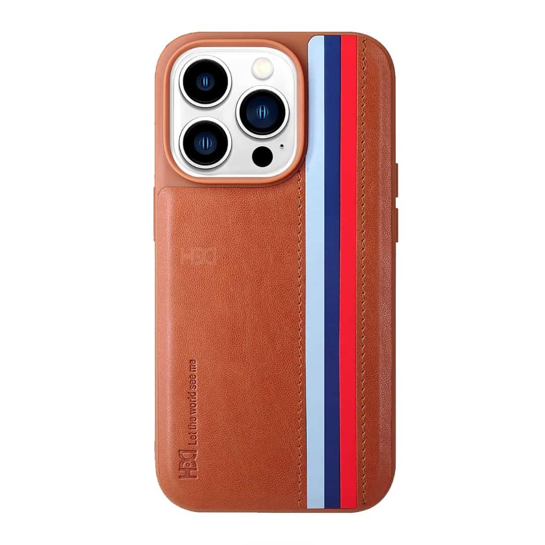 HBD Tri Stripes Premium Leather Case