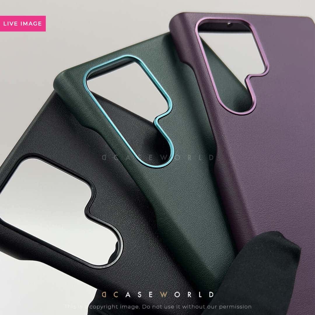 Premium Leather Logo Case for S22 Ultra