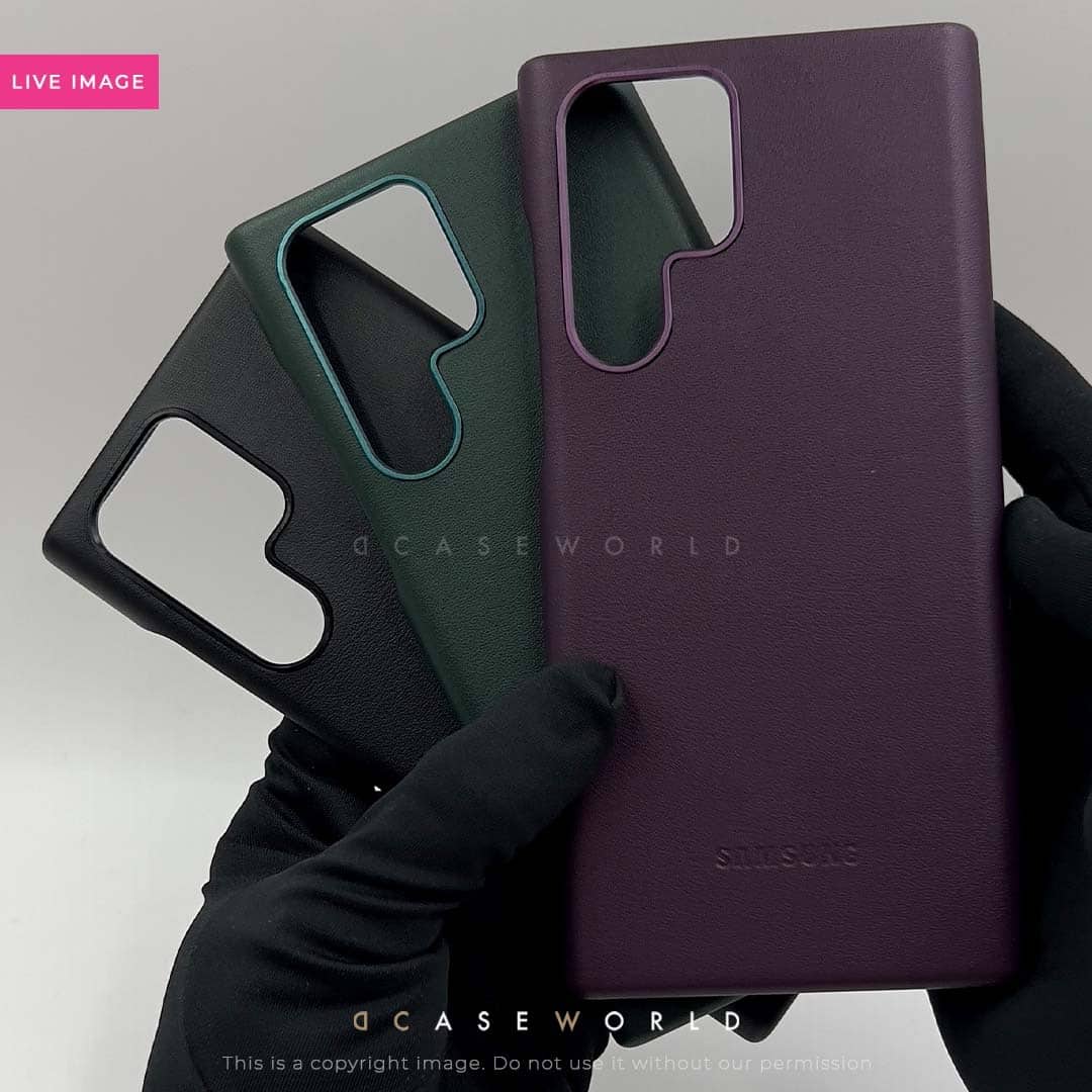 Premium Leather Logo Case for S22 Ultra