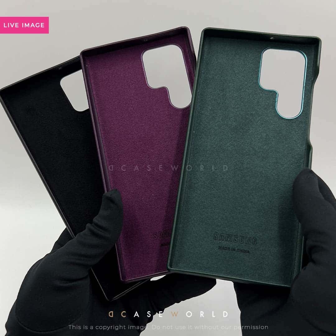 Premium Leather Logo Case for S22 Ultra