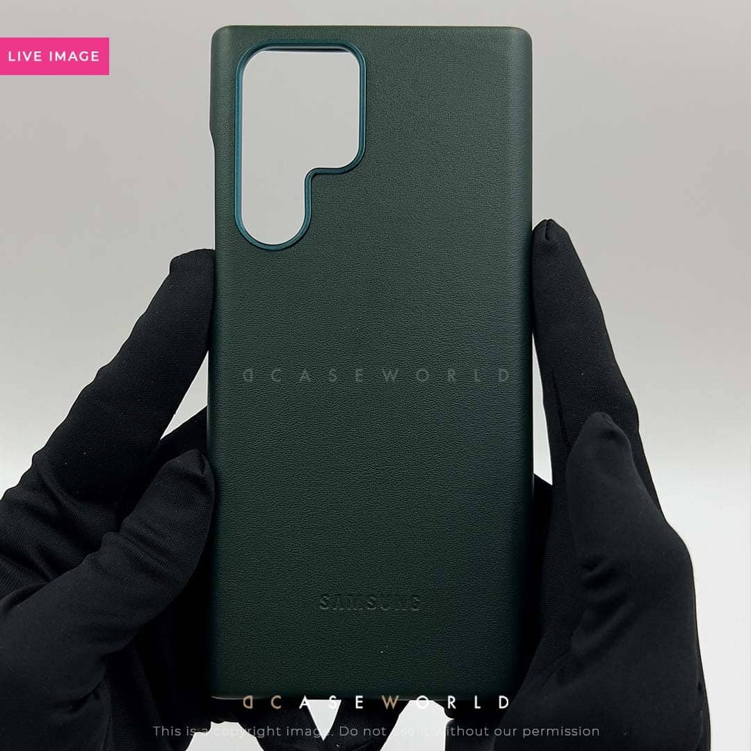 Premium Leather Logo Case for S22 Ultra