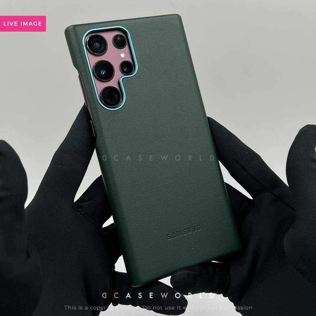 Premium Leather Logo Case for S22 Ultra