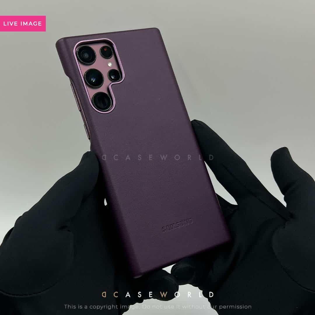Premium Leather Logo Case for S22 Ultra