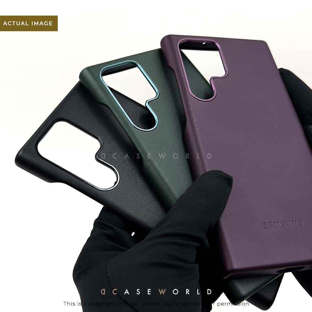 Premium Leather Logo Case for S22 Ultra